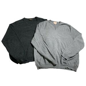 Brooks Brothers Sweaters Mens XL Crewneck Knit Lambswool Great Britain Grey- Lot